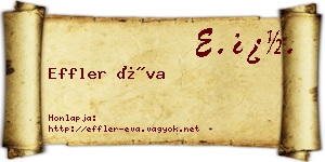 Effler Éva névjegykártya